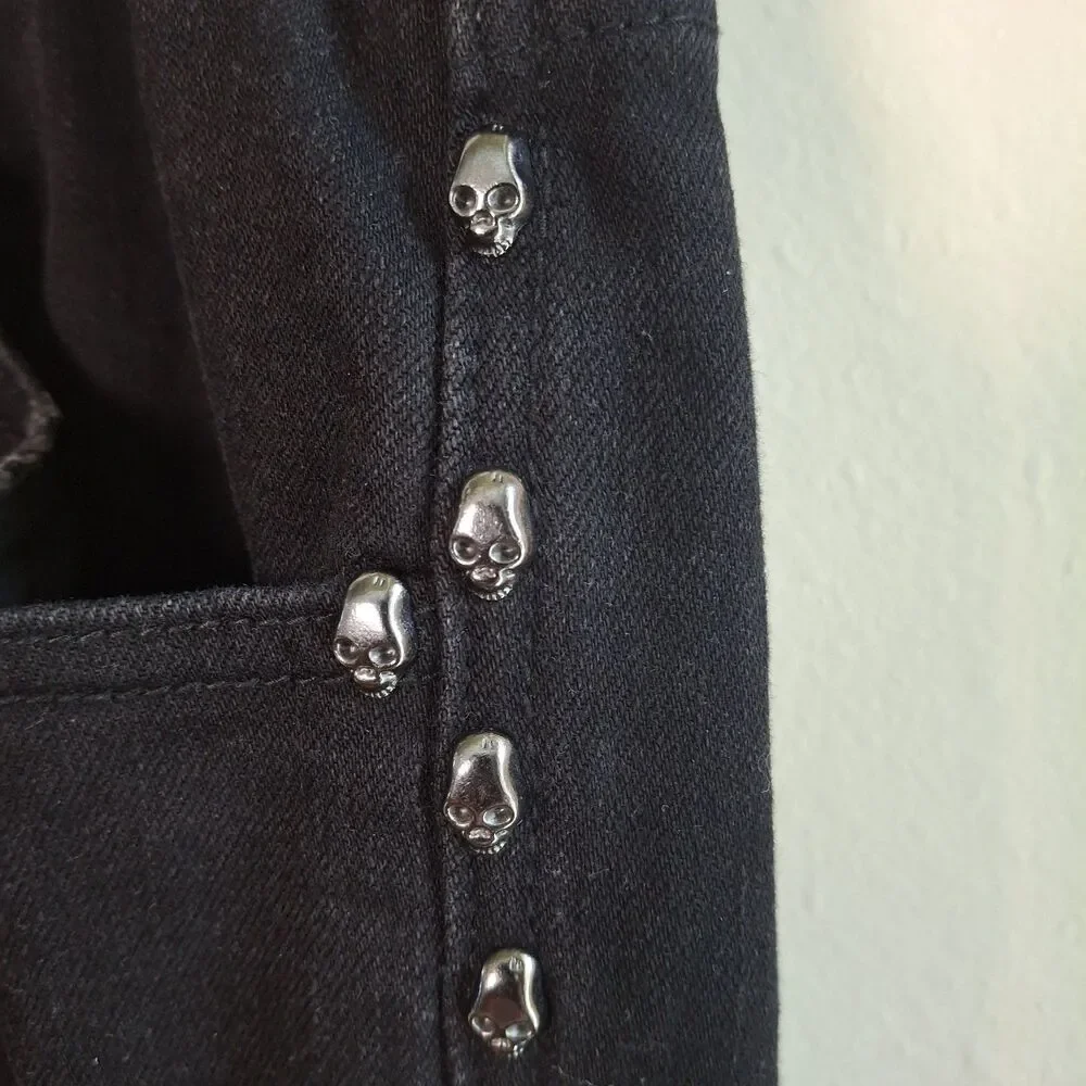 Kilogram Gothic Skull Studded Jeans Men’s Size 40x33 Black Y2K Punk